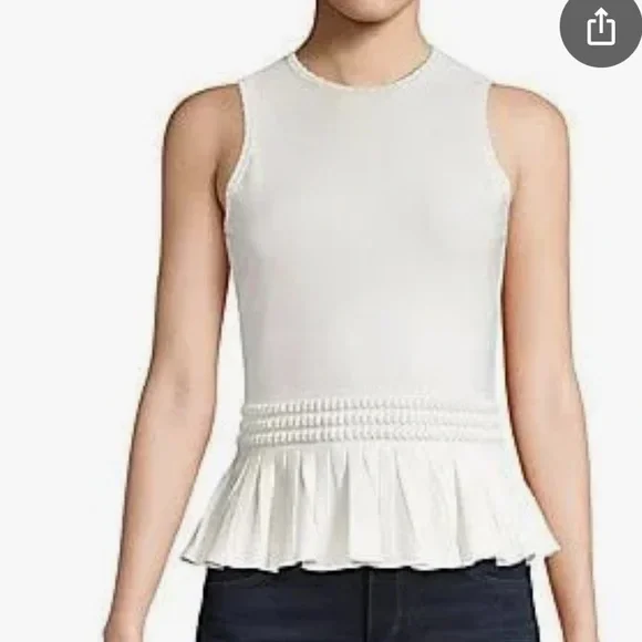 Alexander McQueen Cream Peplum Tank Top - Picture 5 of 5